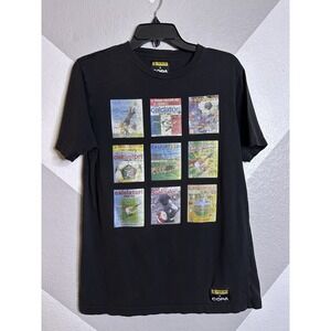 VINTAGE MENS PANINI X COPA CALCIATORI COVERS T-SHIRT BLACK FOOTBALL CLUB SMALL S